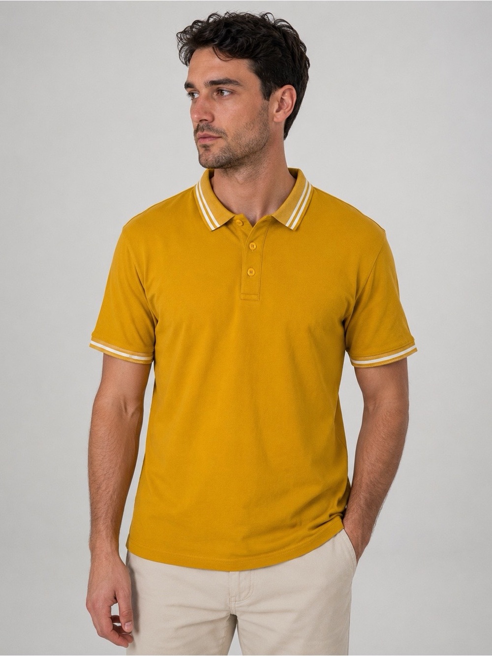 Men’s/Boys Yellow Collared Polo Shirt Size XL